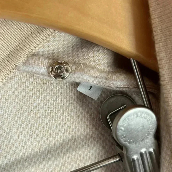 Sandro Beige and White Diamond Cardigan - Picture 9 of 12